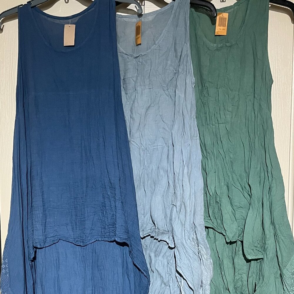 Womens sleeveless layered cotton maxi sundress One size